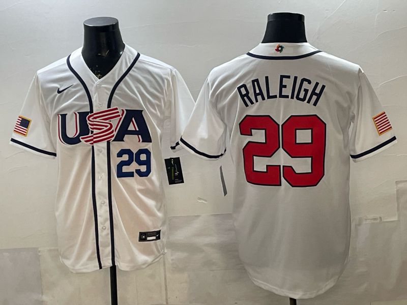 Men 2026 World Cub USA #29 Raleigh White Game Nike MLB Jersey style 002->->MLB Jersey